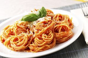 Spaghetti with tomato sauce